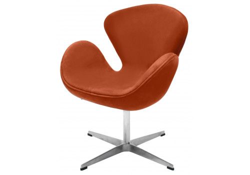 Кресло SWAN STYLE CHAIR терракотовый, искусственная замша
