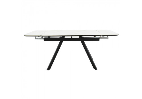 Стол Arthur раскладной 120-184x80x75см, керамогранит белый мрамор Greys White, чёрный