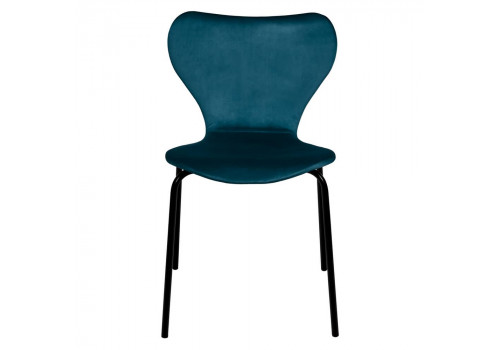Стул Seven Style тёмно-бирюзовый велюр с чёрными ножками