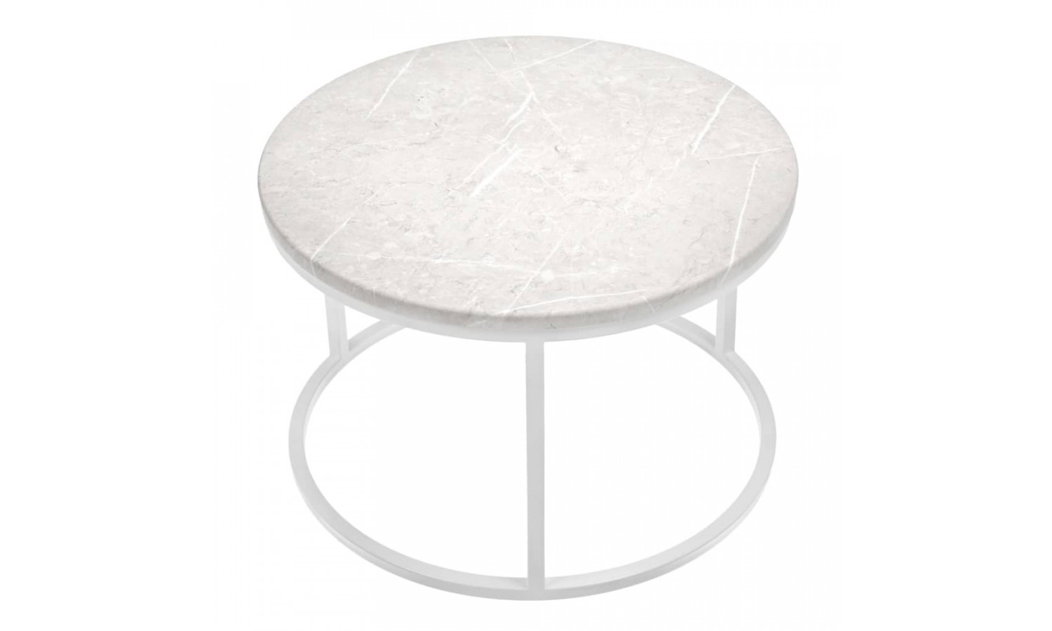 Набор кофейных столиков Tango бежевый мрамор с белыми ножками, 2шт