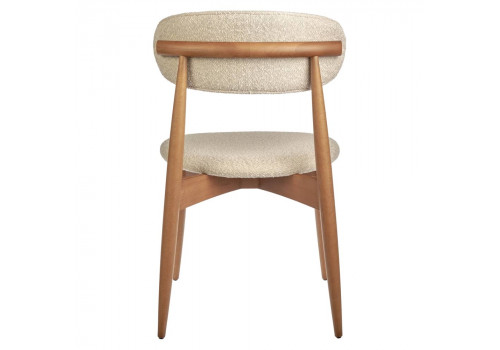 Стул Lucas латте букле с ножками цвета орех