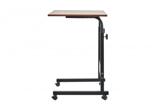 Стол многофункциональный на колесах, 60x40 см, «РОЛЛ», 2 ножки, регул.высота, мдф, металл, тёмн. дерево, черный