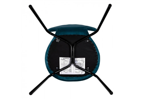 Стул Seven Style тёмно-бирюзовый велюр с чёрными ножками