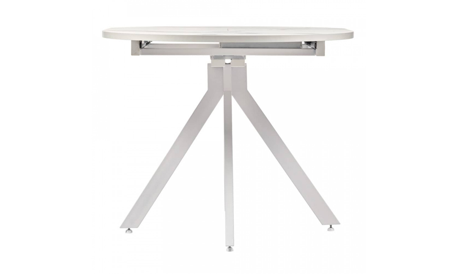 Стол Rudolf круглый раскладной 90-120x90x75см, белый мрамор, белый