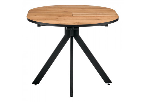 Стол Rudolf круглый раскладной 90-120x90x75см, Дуб Вотан, чёрный