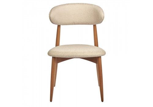 Стул Lucas латте букле с ножками цвета орех