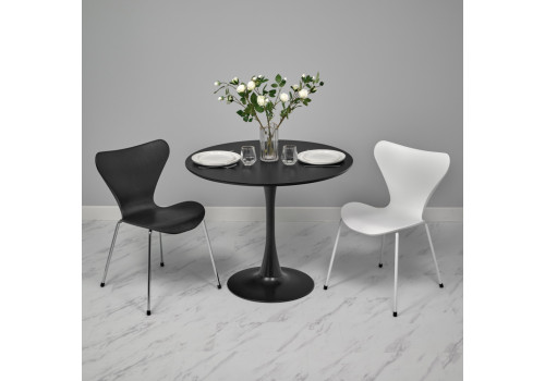 Стул Seven Style чёрный с хромированными ножками