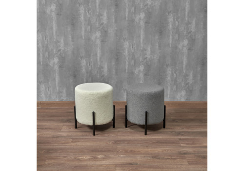 Стул-пуф Otis светло-серый, искусственный мех