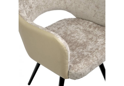 Стул Bruno латте шенилл с экокожей с поворотным механизмом