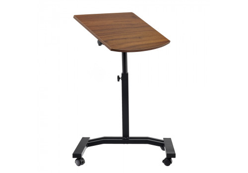 Стол многофункциональный на колёсах, 48x40 см, «РОЛЕТ», 1 ножка, регул.высота, мдф, металл, тёмн. дерево, чёрный