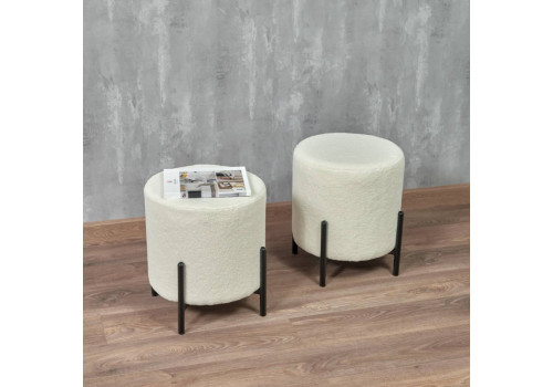 Стул-пуф Otis белый, искусственный мех