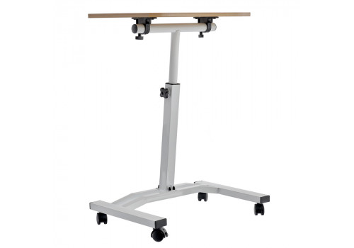 Стол многофункциональный на колёсах, 48x40 см, «РОЛЕТ», 1 ножка, регул.высота, мдф, металл, св. дерево, белый