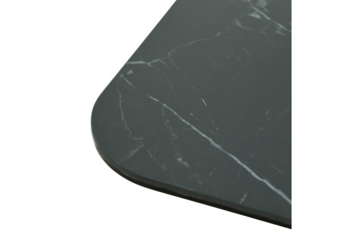 Стол Arthur раскладной 120-184x80x75см, керамогранит чёрный мрамор Greys Black, чёрный
