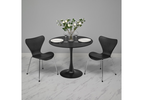 Стул Seven Style чёрный с хромированными ножками