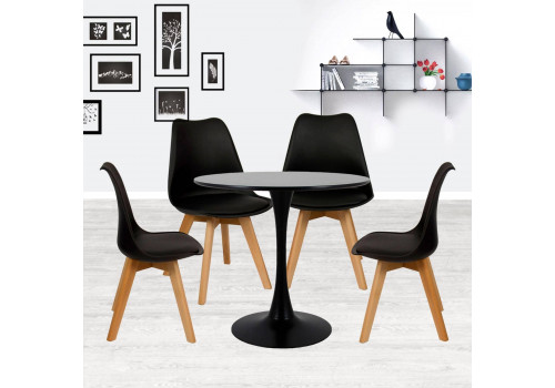 Комплект из 4-х стульев Eames Bon чёрный