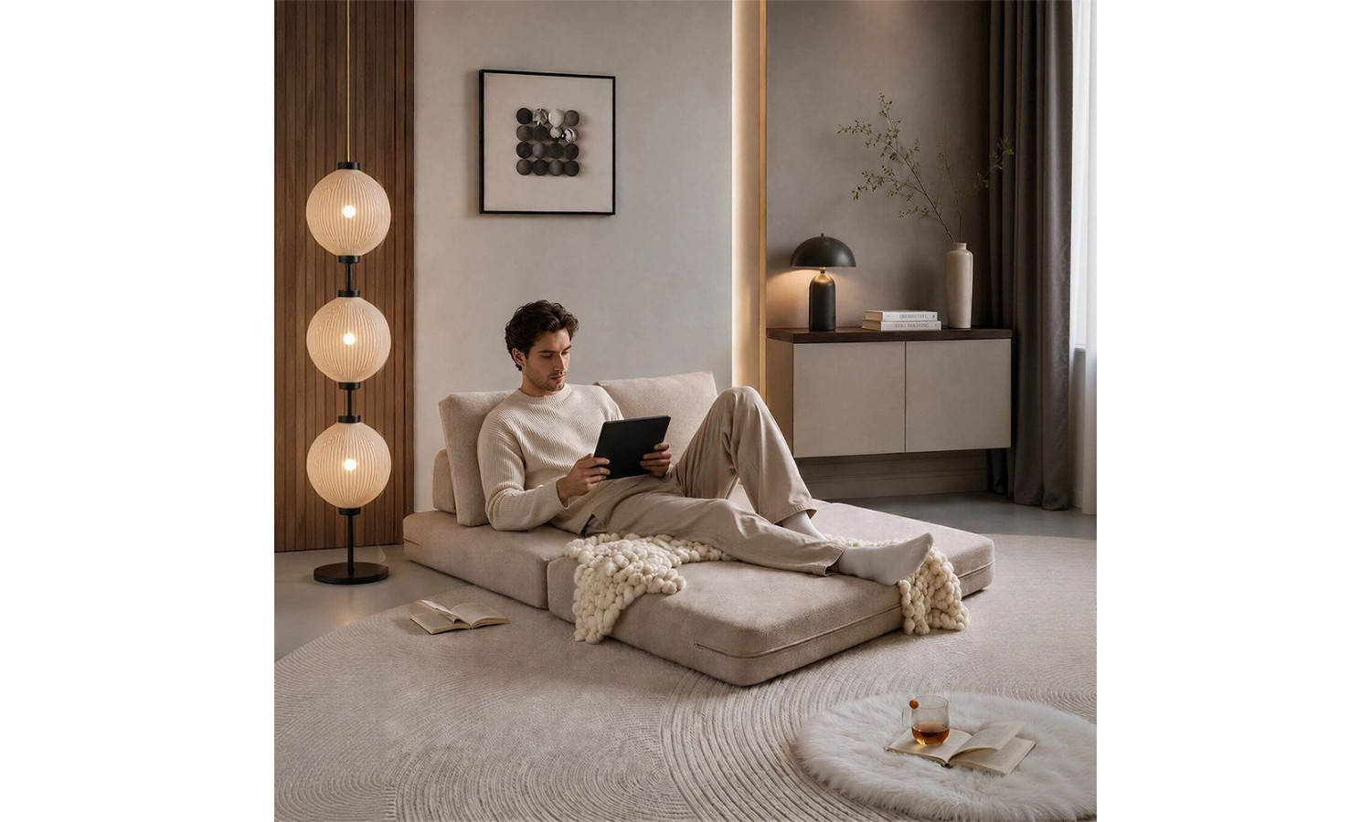 Диван Флекс двухместный раскладной бежевый – Bradex home