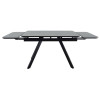Стол Arthur раскладной 120-184x80x75см, керамогранит чёрный мрамор Greys Black, чёрный