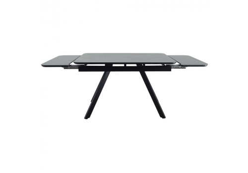 Стол Arthur раскладной 120-184x80x75см, керамогранит чёрный мрамор Greys Black, чёрный