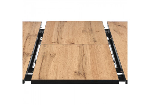 Стол Dublin раскладной 120-160х80х75 Дуб Вотан, чёрные ножки