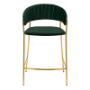Стул полубарный Turin зеленый с золотыми ножками