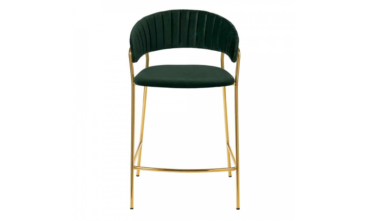 Стул полубарный Turin зеленый с золотыми ножками