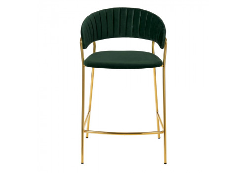 Стул полубарный Turin зеленый с золотыми ножками