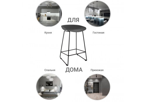 Стул полубарный Neo чёрный с чёрными ножками