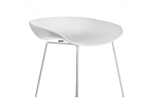 Стул полубарный Neo белый с белыми ножками