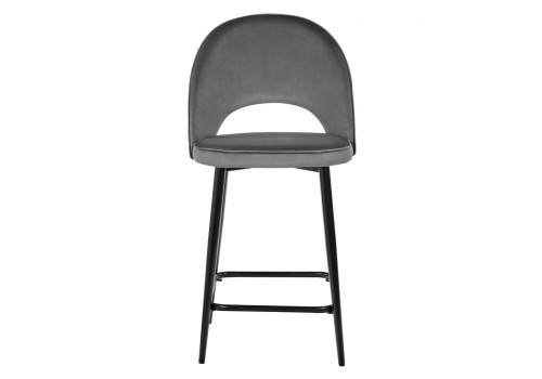 Стул полубарный Leo тёмно-серый с жаккардом, с поворотным механизмом