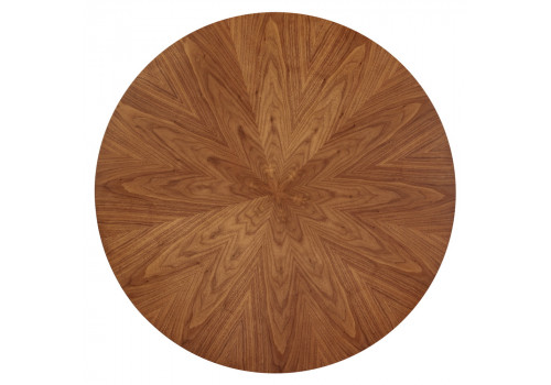 Стол Liverpool диам.110см, шпон орех лучевой набор, с хромированными ножками