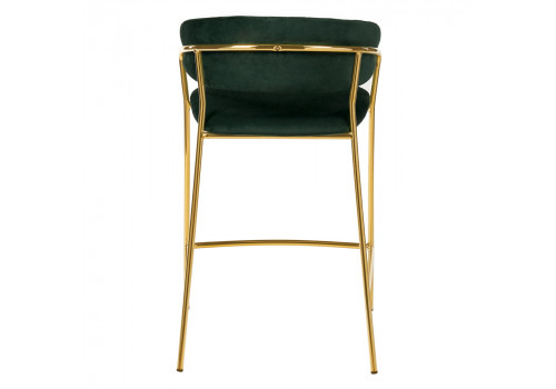 Стул полубарный Turin зеленый с золотыми ножками
