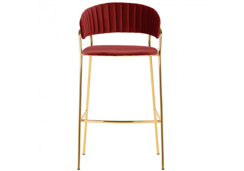 Стул полубарный Turin винный с золотыми ножками