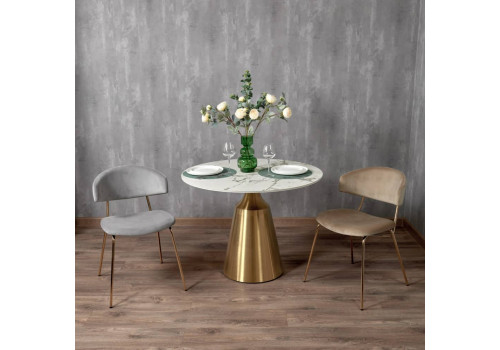 Стул Elle серый с золотыми ножками