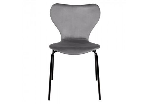 Стул Seven Style тёмно-серый велюр с чёрными ножками