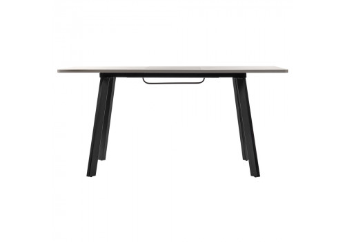 Стол Dublin раскладной 120-160х80х75 серый мрамор с чёрными ножками