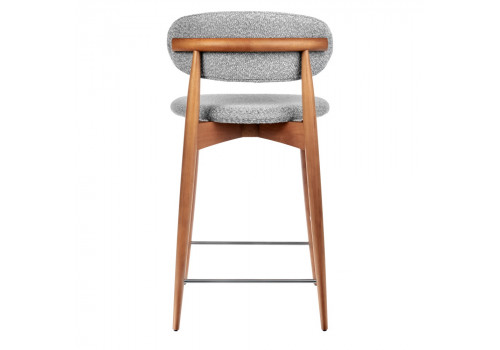 Стул полубарный Lucas светло-серый букле с ножками цвета орех