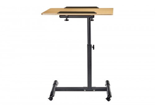 Стол многофункциональный на колёсах, 60x40 см, «РОЛЛИНГ»1 ножка, регул.высота, наклон столешницы, ограничит., мдф, металл, св.дерево, черный