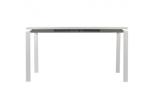 Стол Areal раскладной 140-180х80х75 белый мрамор с белыми ножками