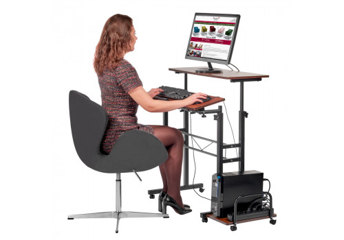 Стол многофункциональный Shuttle 80х58х80-130см, темное дерево, чёрный