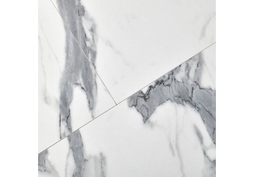 Стол Rudolf круглый раскладной 100-130x100x75см, белый мрамор, чёрный