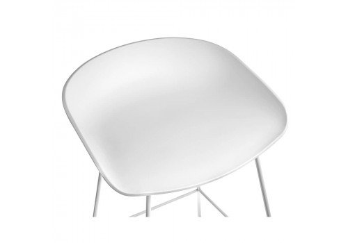 Стул полубарный Neo белый с белыми ножками