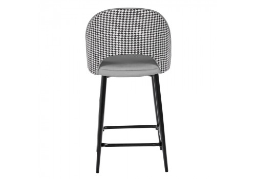 Стул полубарный Leo тёмно-серый с жаккардом, с поворотным механизмом