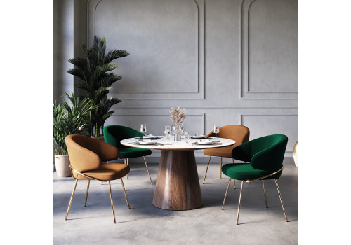 Стул-полукресло Emil медовый с золотыми ножками