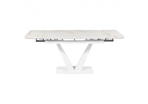 Стол Vito раскладной 120-184x80x75см, керамогранит белый мрамор, белый