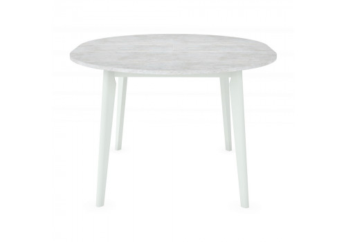 Стол Oslo круглый раскладной 110-140x110x76см, Бетон лайт, белый