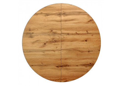 Стол Rudolf круглый раскладной 100-130x100x75см, Дуб Вотан, чёрный