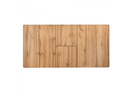 Стол Dublin раскладной 120-160х80х75 Дуб Вотан с чёрными ножками