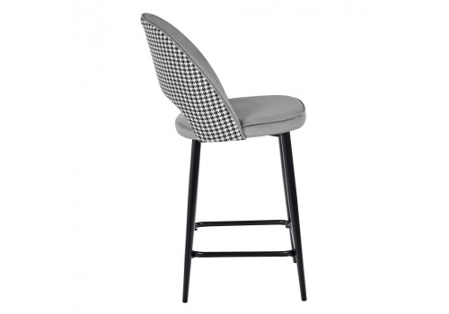Стул полубарный Leo тёмно-серый с жаккардом, с поворотным механизмом