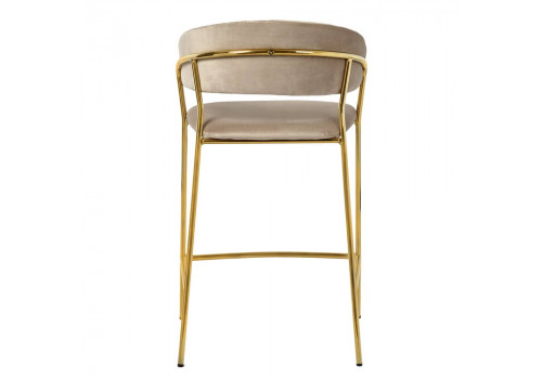 Стул полубарный Turin латте с золотыми ножками