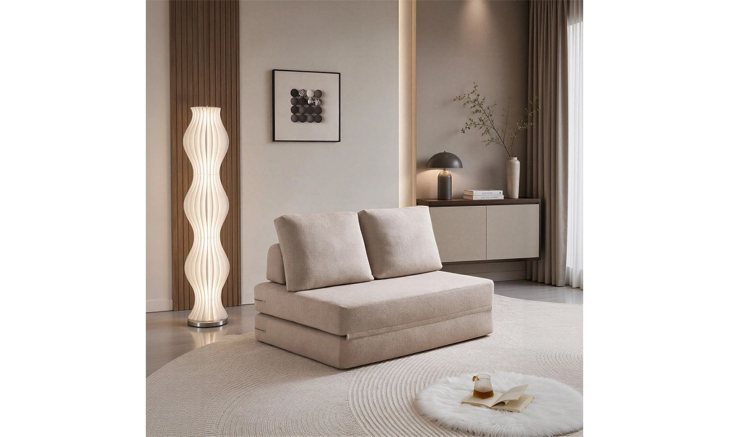 Диван Флекс двухместный раскладной бежевый – Bradex home